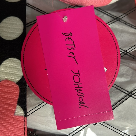 🆕 BETSEY JOHNSON Large Clear Tote Bag & Crossbody Set Black Floral Polka Dot - Picture 13 of 16